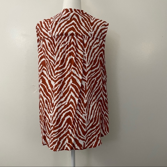 Harper Brown Zebra Textured Stretch Rayon Tank - Picture 6 of 6
